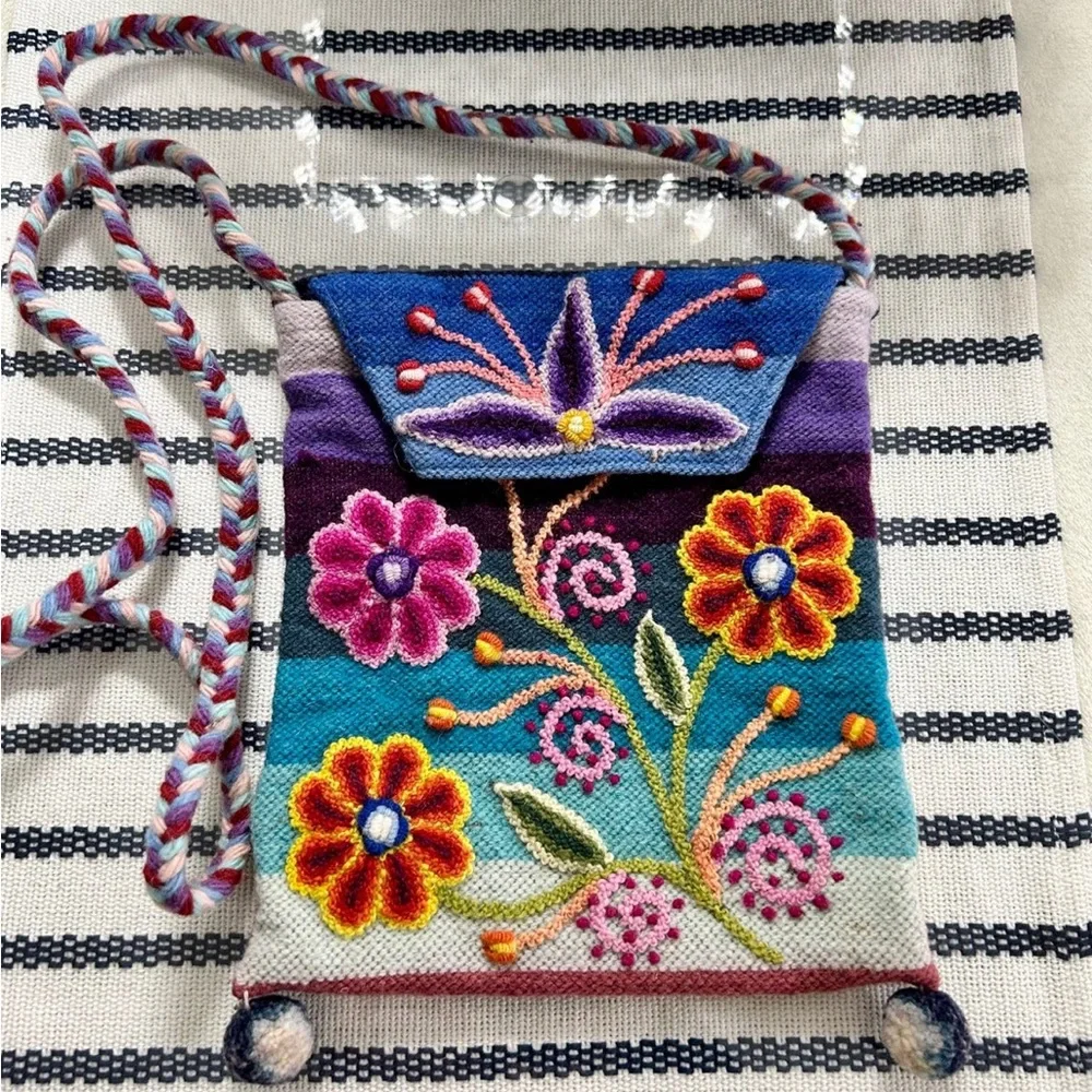 ALPACA 100% WOOL HANDMADE CROSSBODY - Picture 5 of 12